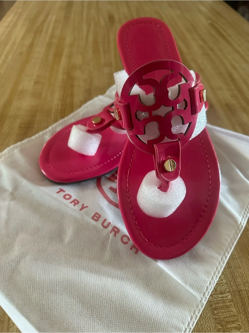 Tory Burch Girls Hot Pink Miller Jelly Sandals
